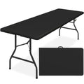 Best Choice Products 8Ft Plastic Folding Table, Indoor Outdoor Heavy Duty Portable W/Handle, Lock For Picnic, Party, Pong, Camping - Black