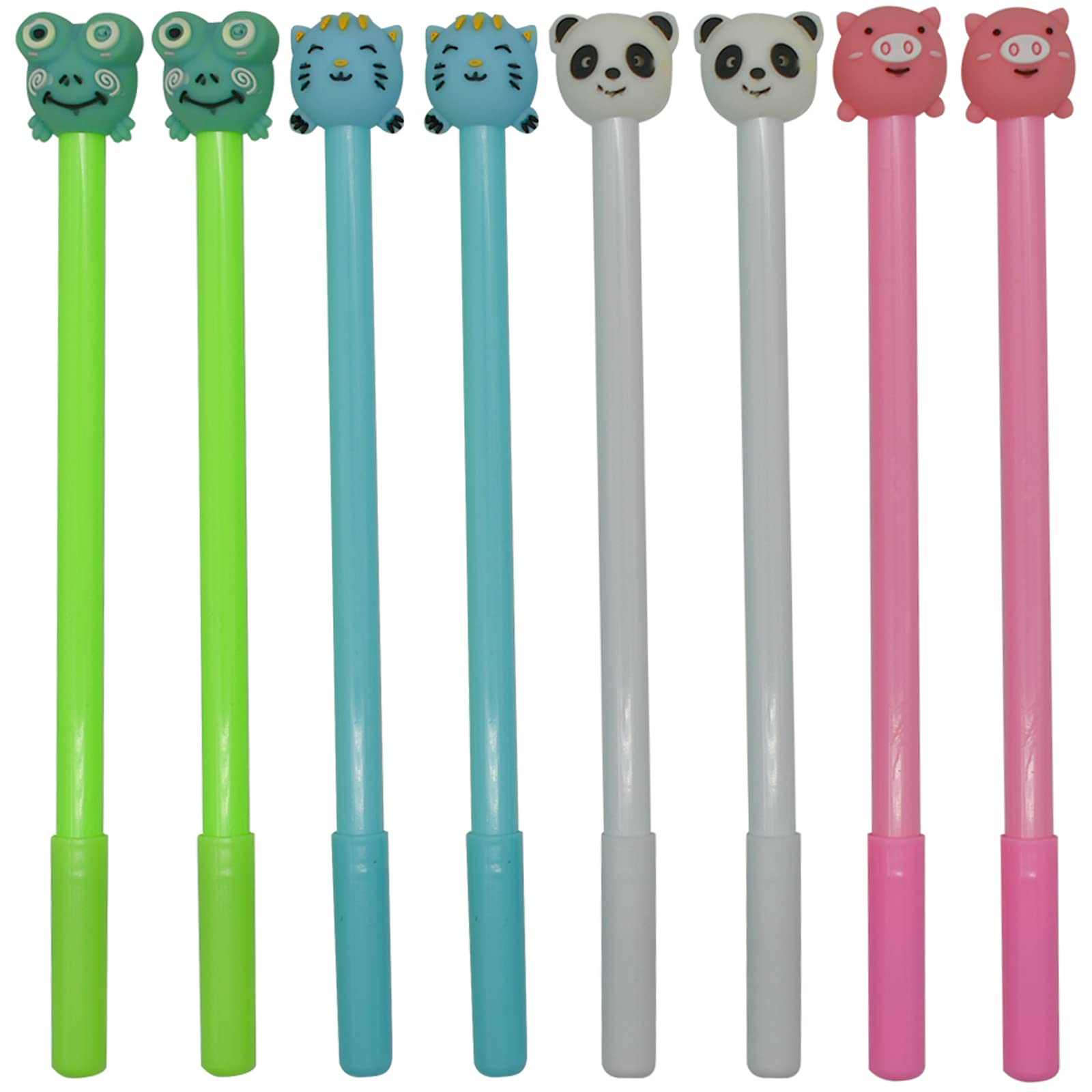 Maydahui 12Pcs Cute Cartoon Animal Gel Pen Creative Frog Panda Pig Cat Pens Black Ink For School Stationery Office Supplies