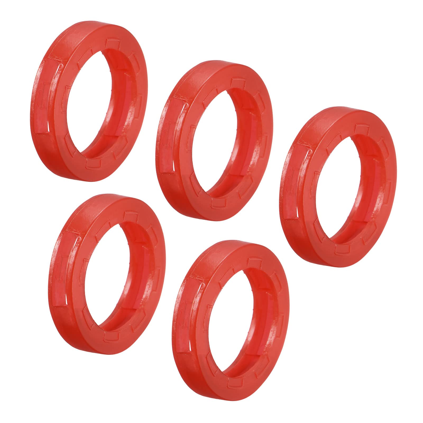Patikil Key Cap Cover Rings, 10Pcs 24Mm Keys Identifier Coding Tags Silicone Sleeve For Office House Apartment Red