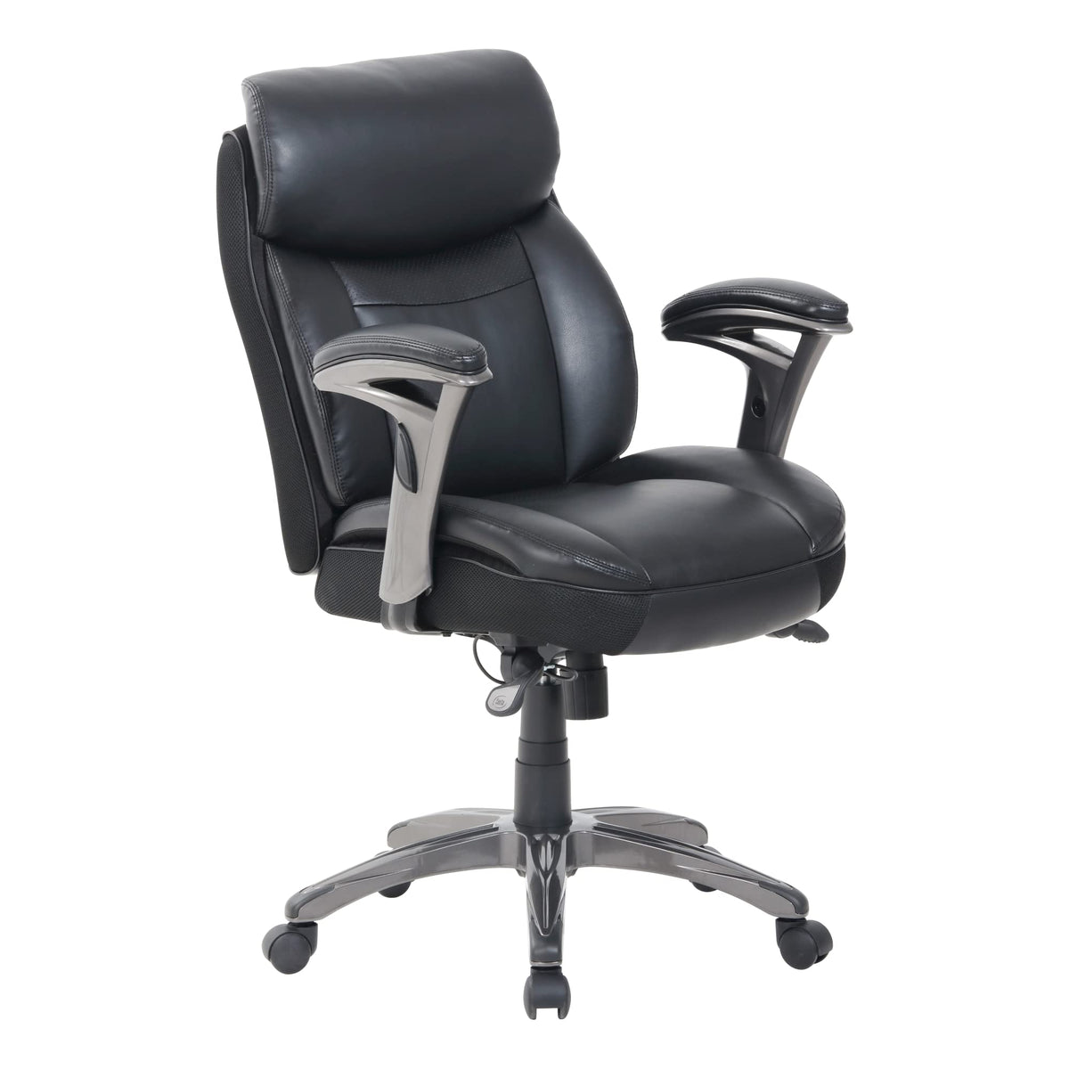 SertaA Smart LayersA Siena Bonded Leather Mid-Back Managers chair, Black