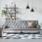 vidaXL Contemporary Light Gray Fabric Sofa Bed - Convenient Armrest Design, Foam Filling, Versatile Functionality, Plywood Construction | Modern Design