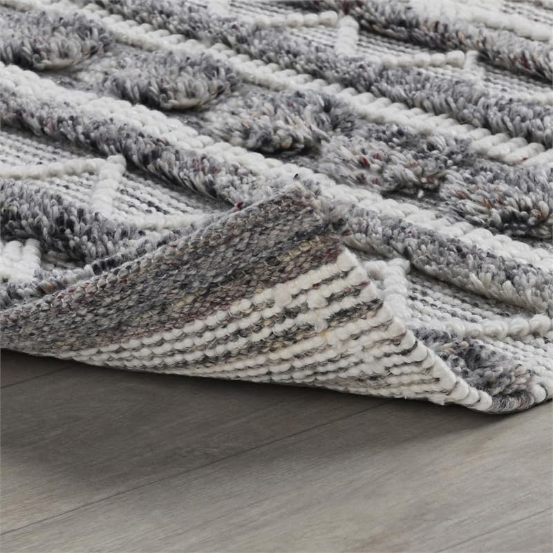 Kosas Home Tonopah 24 X 30 Geometric Polyester Fabric Area Rug In Ivory/Gray