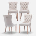 Soartalent Velvet Upholstered Dining Chairs Set Of 2, Modern Style Kitchen Side Chairs With Nailhead Trim And Wood Legs,Metal Pu
