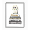 Stupell Industries Blooming White Floral Display on Glam Designer Bookstack Wall Art, 16 x 20