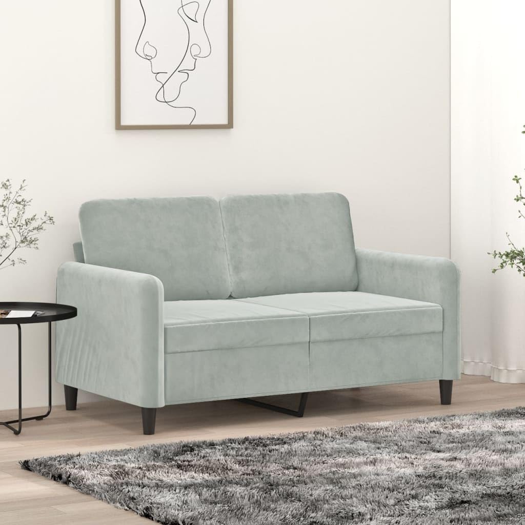 vidaXL Light Gray Velvet Loveseat - Thumbnail 4