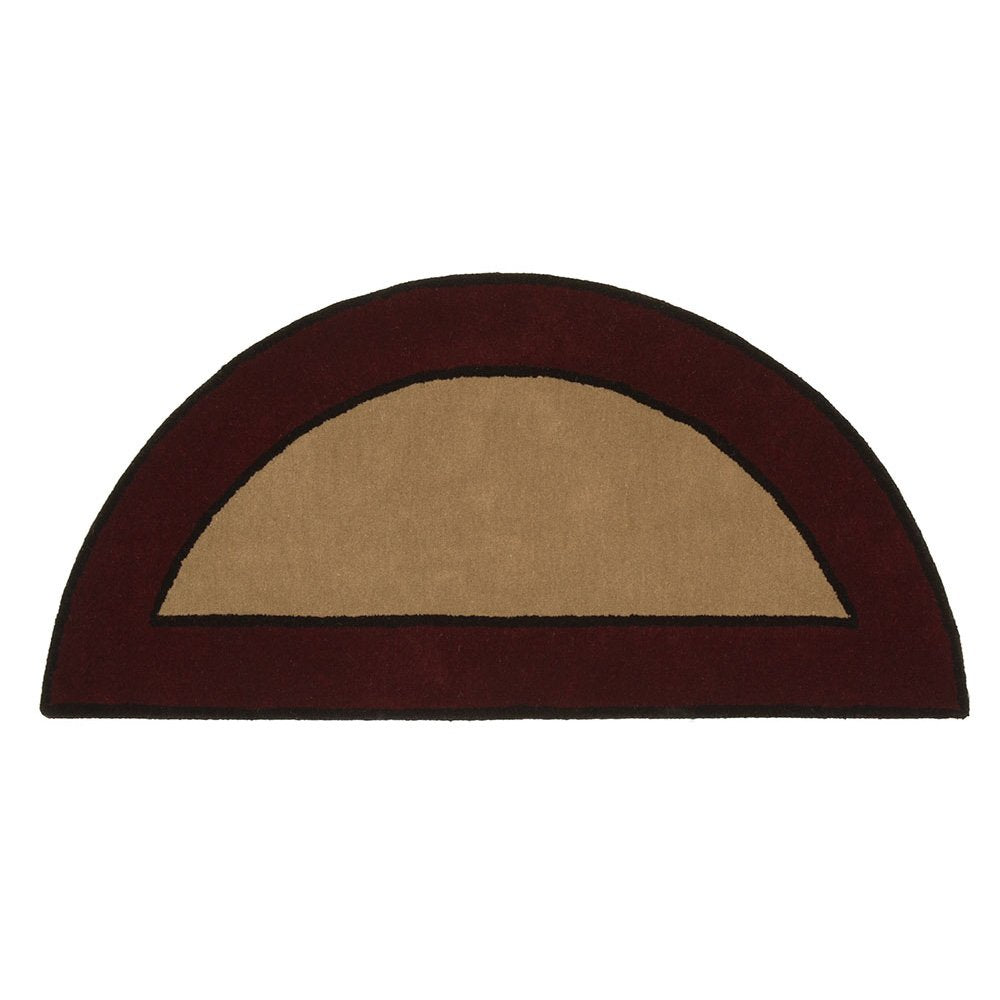 Minuteman International Contemporary II Berry Wool Hearth Rug, Half Round