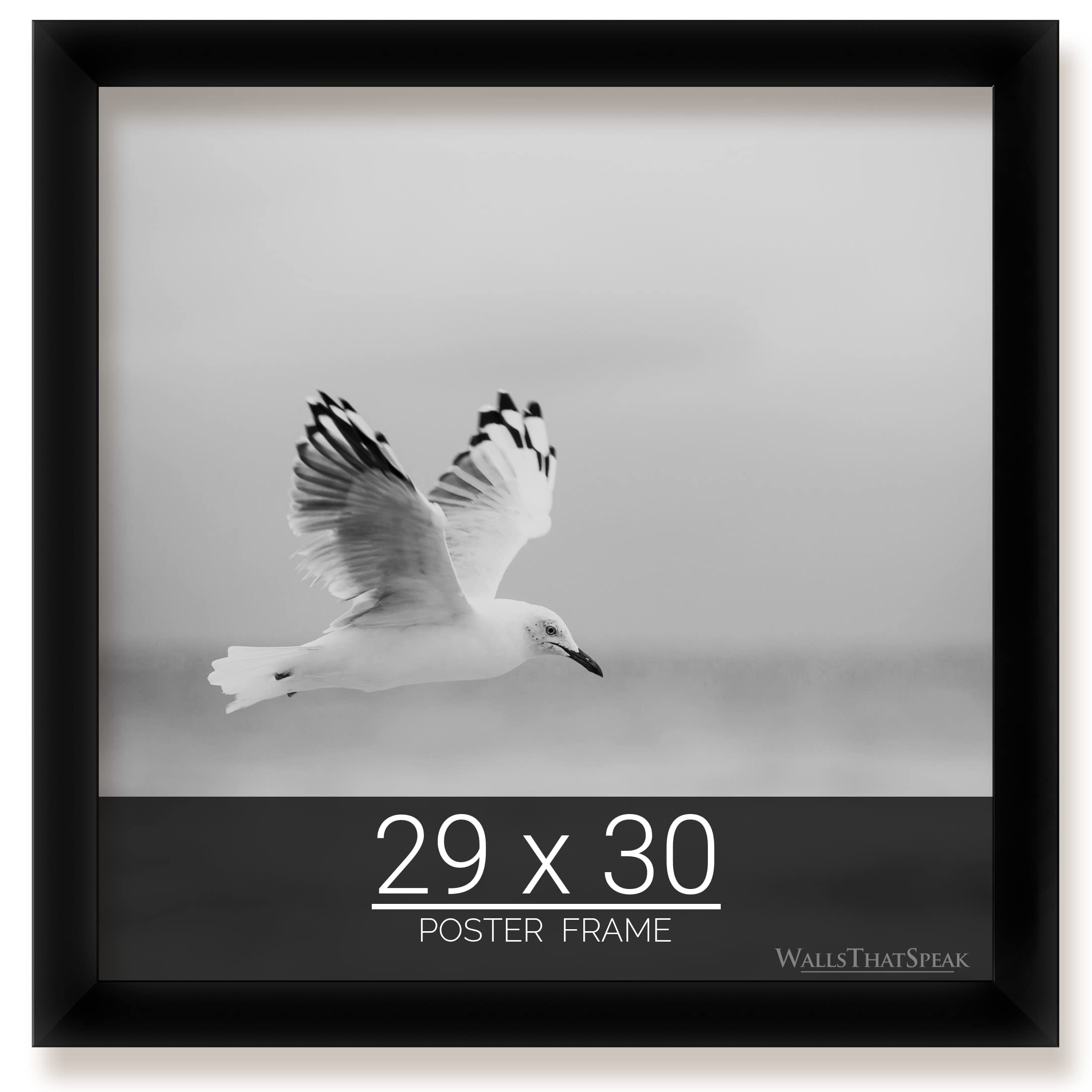 wallsthatspeak 29x30 Black Picture Frame for Puzzles Posters Photos or Artwork