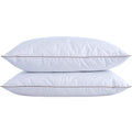 Puredown Goose Feathers And Down Pillow With Diamond Quilting Breathable Downproof Cover, Pack Of 2, Standard Size