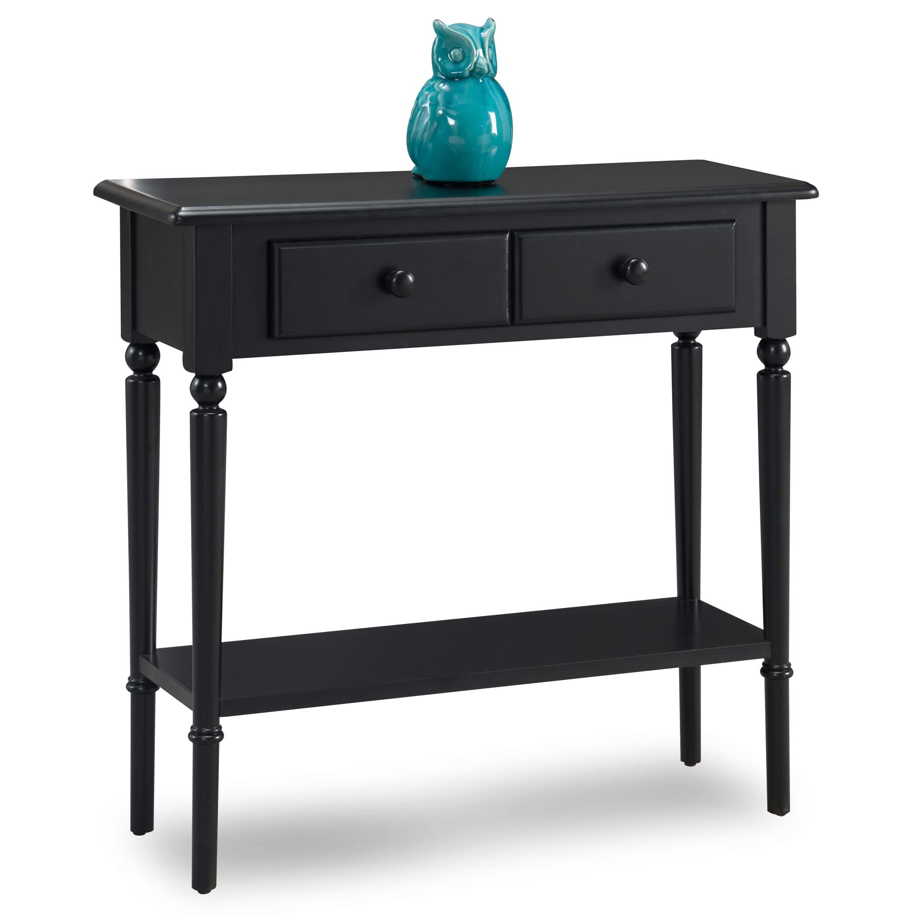Coastal Solid Wood Hall Console Table with Drawer Storage, Swan Black, Perfect for Entryways, Living Rooms, and Small Spaces - L