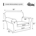 Easy-Going 2 Pieces Microfiber Stretch Chair Slipcover - Spandex Soft Fitted Sofa Couch Cover Washable Furniture Protector With