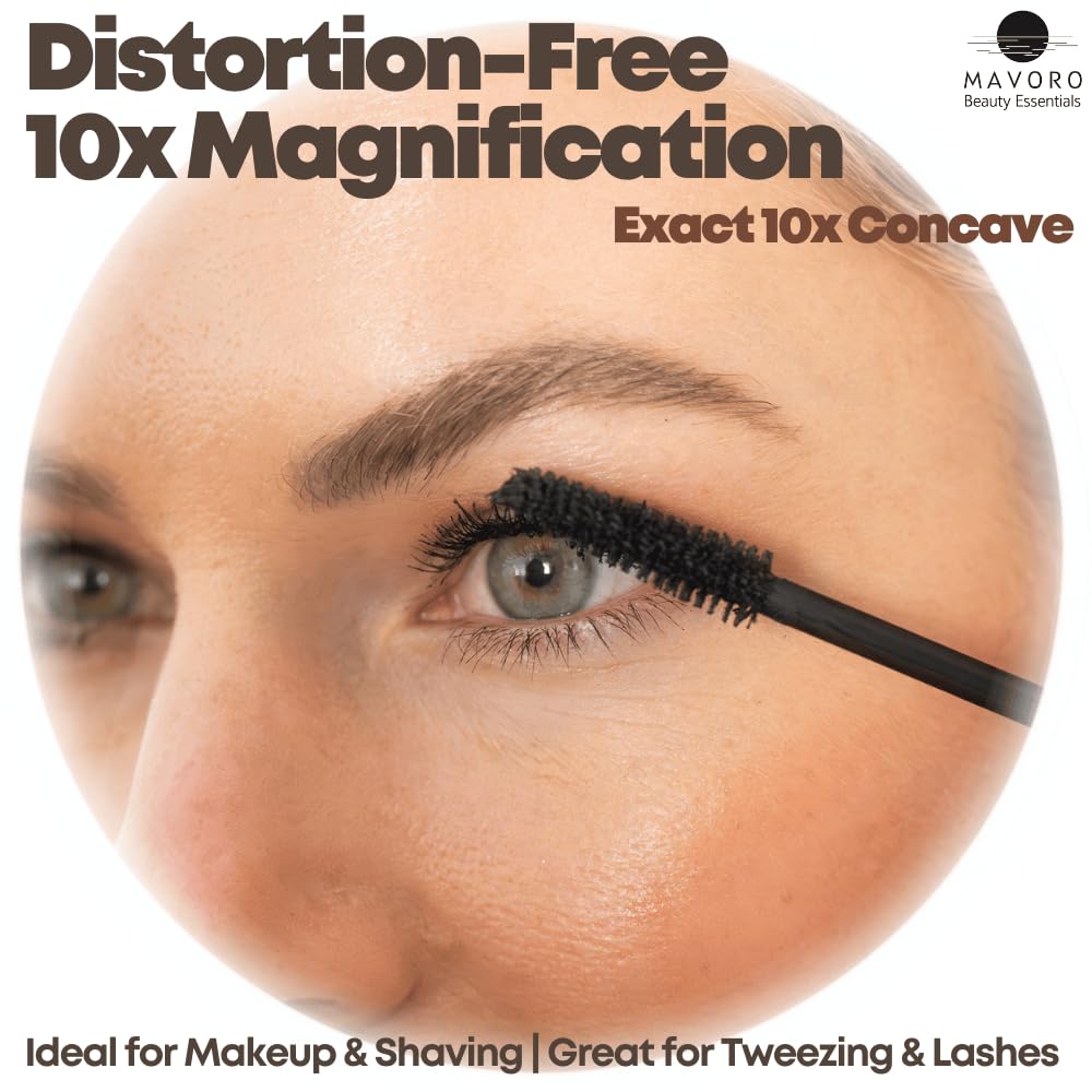 Magnifying Mirror With 3 Suction Cups 9 Inch (10X Magnification)