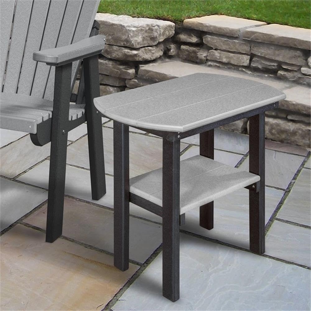 American Furniture Classics 525LGB Oval End Table, Gray and Black
