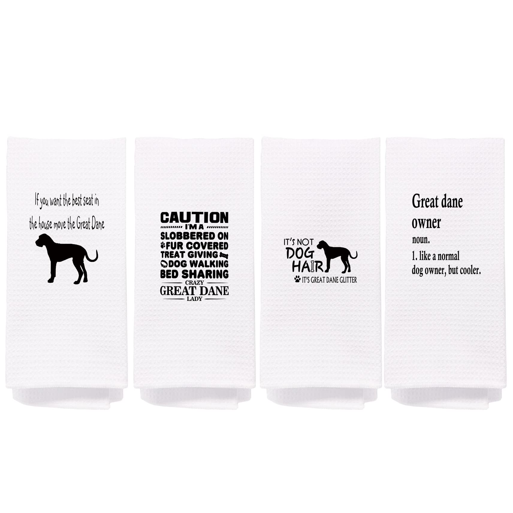 NEGIGA Great Dane Kitchen Towels 16x24 Set of 4, Great Dane Gifts for Women, Great Dane Mom Gifts, Great Dane Dish Towel Hand To