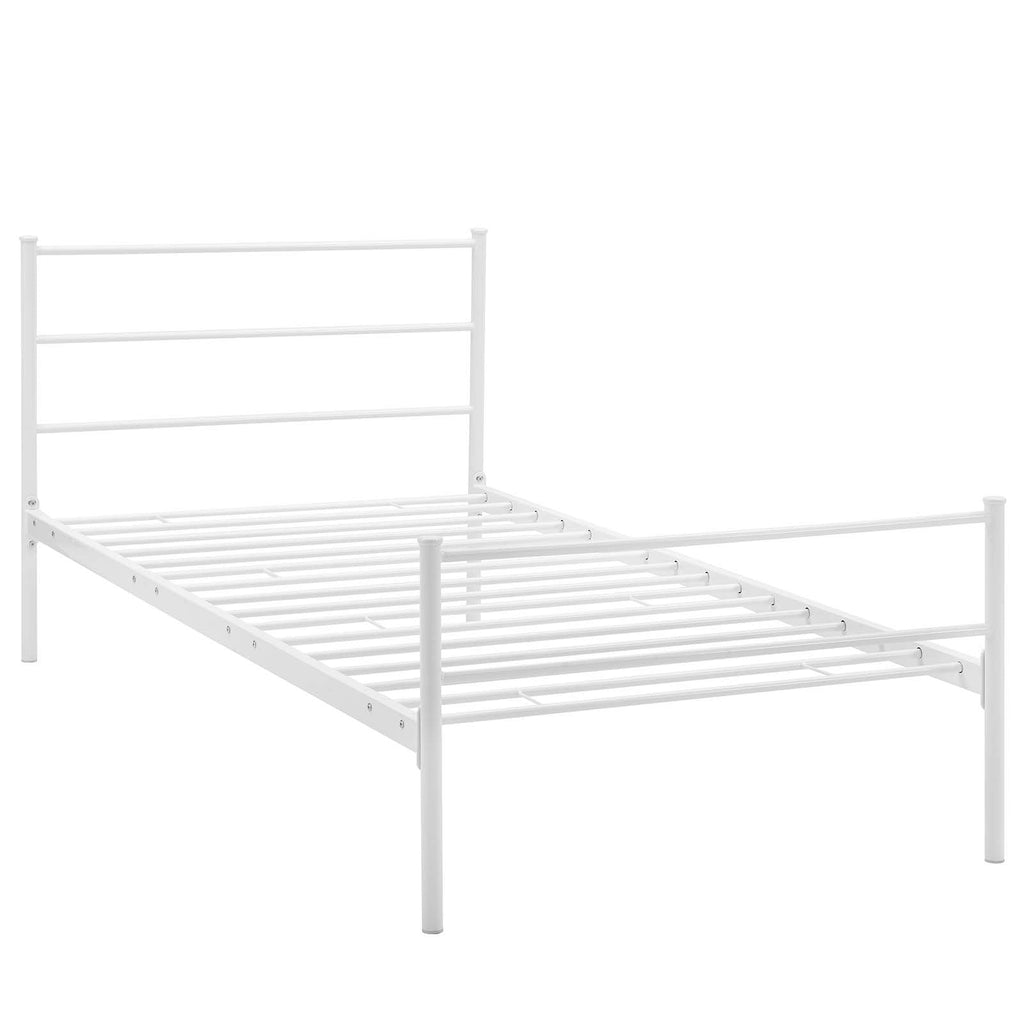 CasaFoyer Alina Platform Twin Bed Frame | Rustic Charm meets Modern Design | Sturdy Vintage Steel | Holds 1323 lbs | Cottage Aesthetic | No Box Spring Needed | Compatible with Memory Foam, Spring, Latex, Hybrid Mattresses (Mattress Not Included)