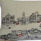 HomeRoots Cream 45' White Rome Daylight Skyline Lumbar Decorative Pillow