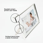 Ahago Silver Floating Frame (5''X7'', Horizontal), For Picture 4X6,3X5,2X3, Tabletop Shelf Photo Frame, Modern Minimalist Style,