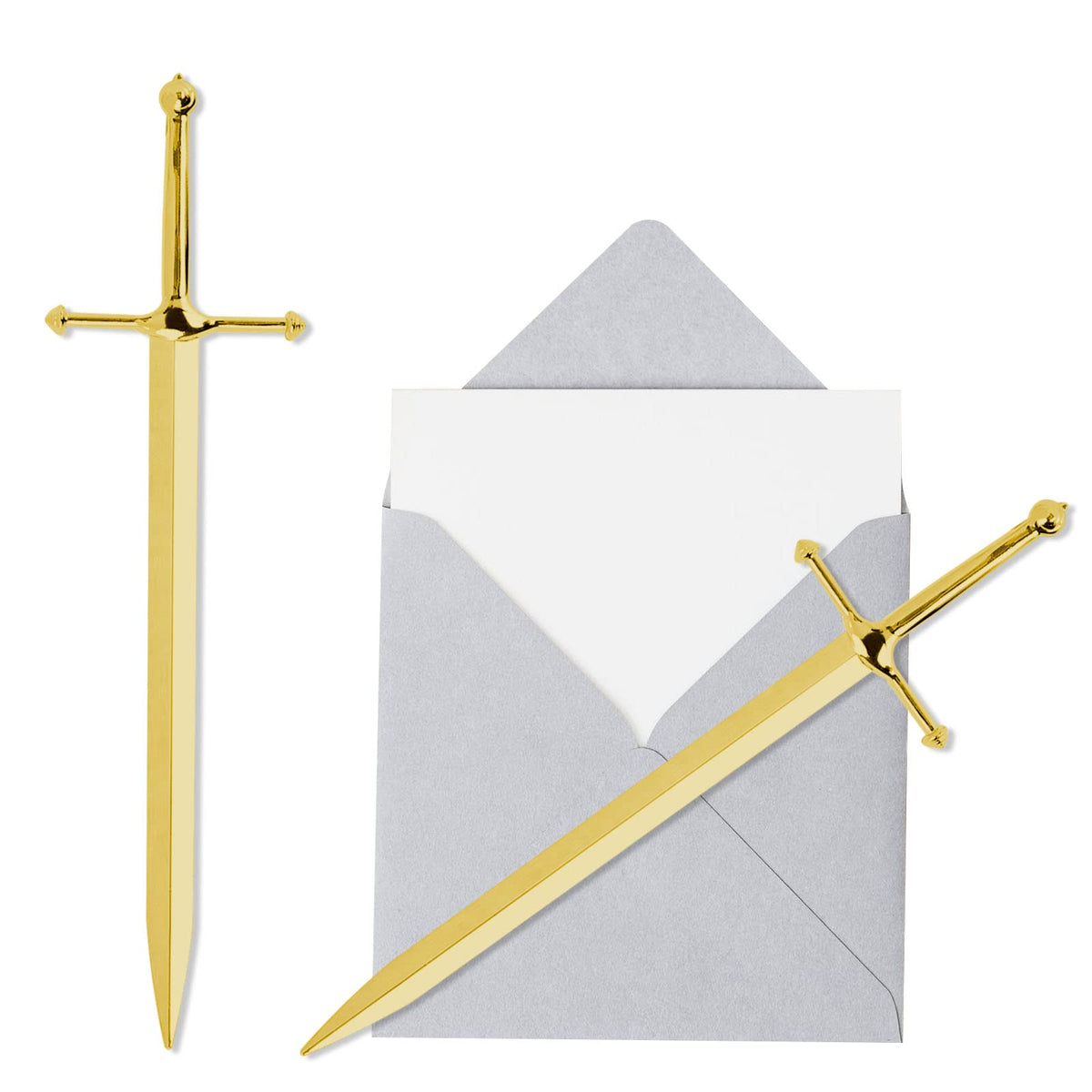 Metal Letter Opener Office Letter Opener Knife Metal Plated Envelope Opener Ergonomic Grip Handle Practical Ornamental Letter Op