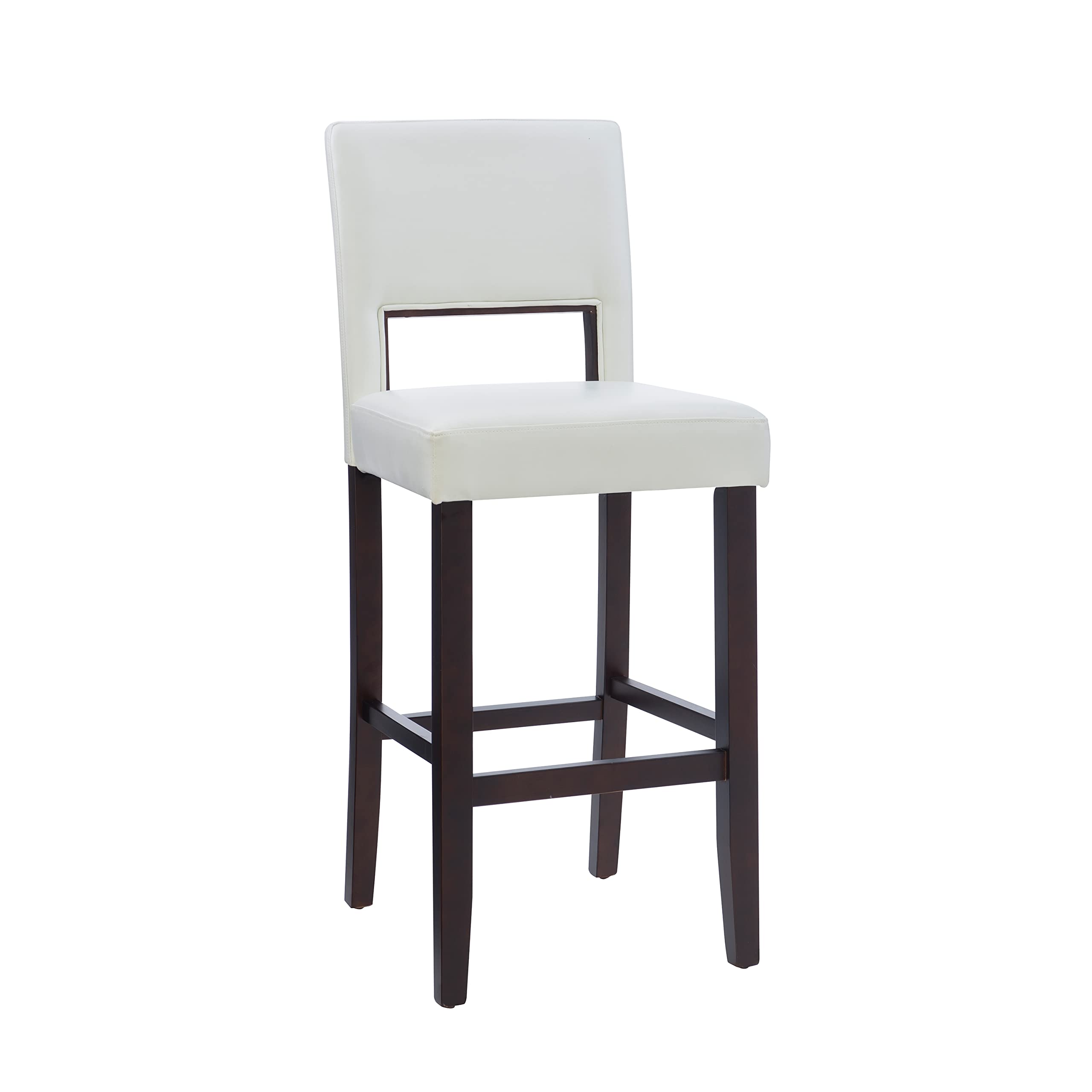 Linon Vega White Barstool, Bar Height