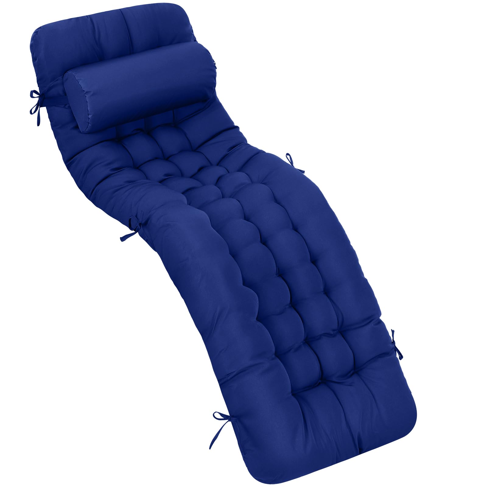 Tudomro 1 Pcs 66' Outdoor Chair Cushion Chaise Lounge Cushion Waterproof With Ties Weather And Fade Resistant Recliner Cushioni