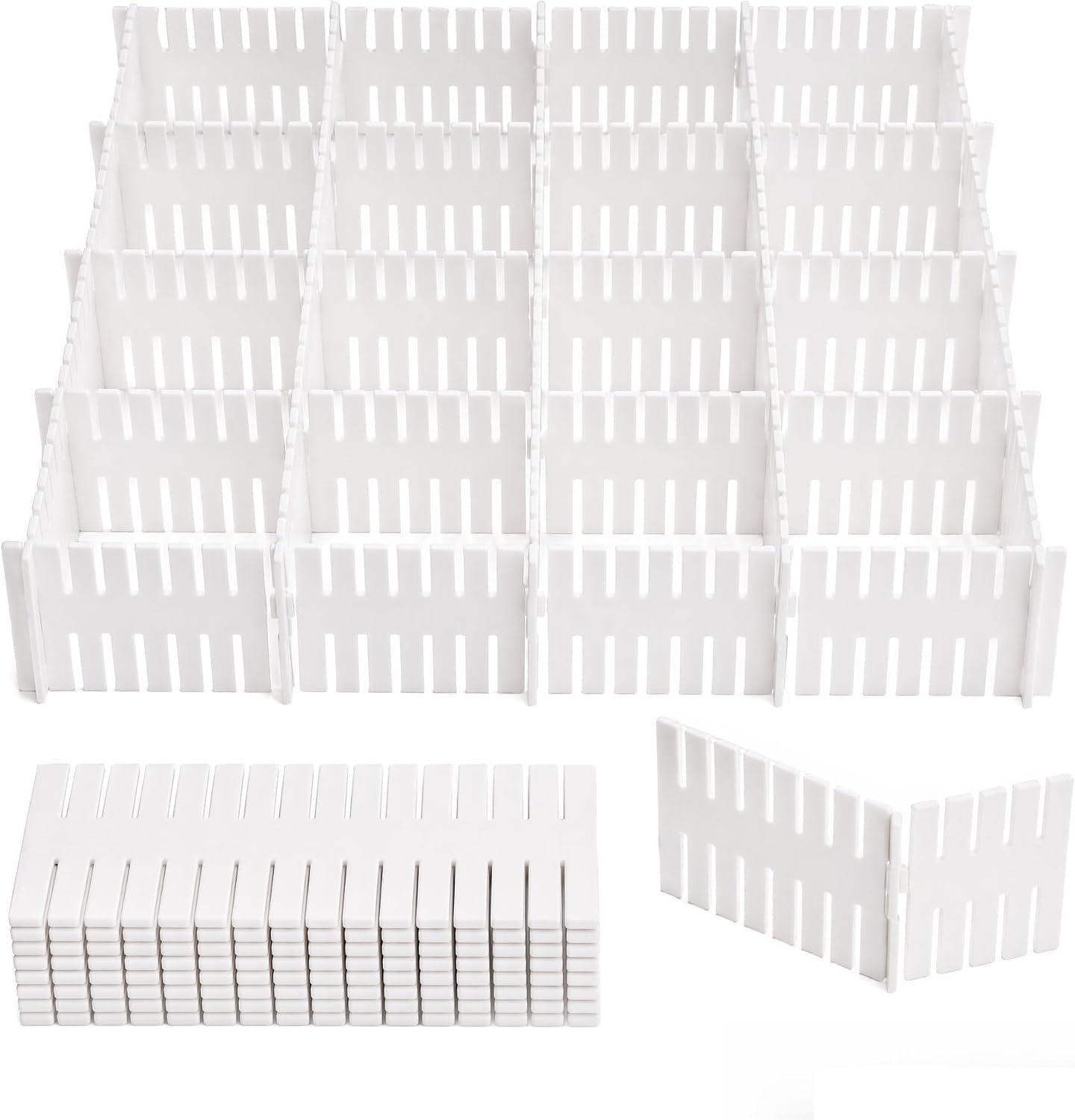 Hkvb Ventures Private Limited Adjustable Drawer Organiser Divider Cuttable Plastic Partition Board 24 Piece