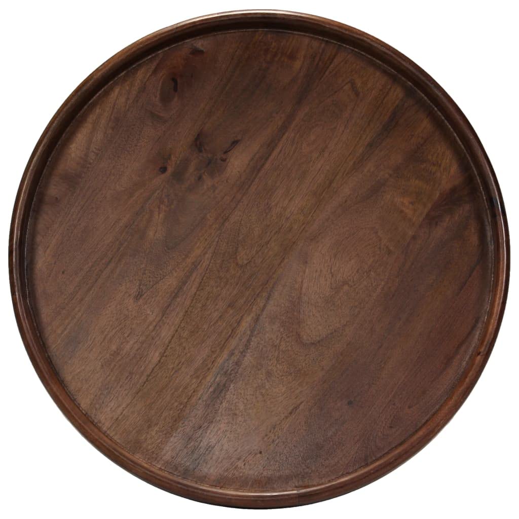 vidaXL Table Set 3 Pieces Solid Mango Wood and Steel