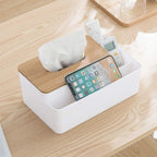 Poeland Multifunction Tissue Box Rectangular Facial Tissue Holder Dispenser For Dining Room, Kitchen, Bedroom Dressers And Home