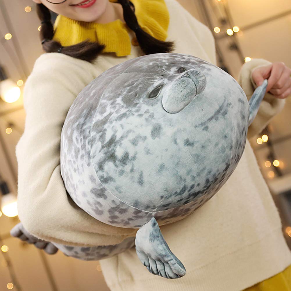 Ehotong Cute Blob Seal Pillow, Chubby Seal Plush Hug Pillow Soft Stuffed Animal Toy (Gray,24')