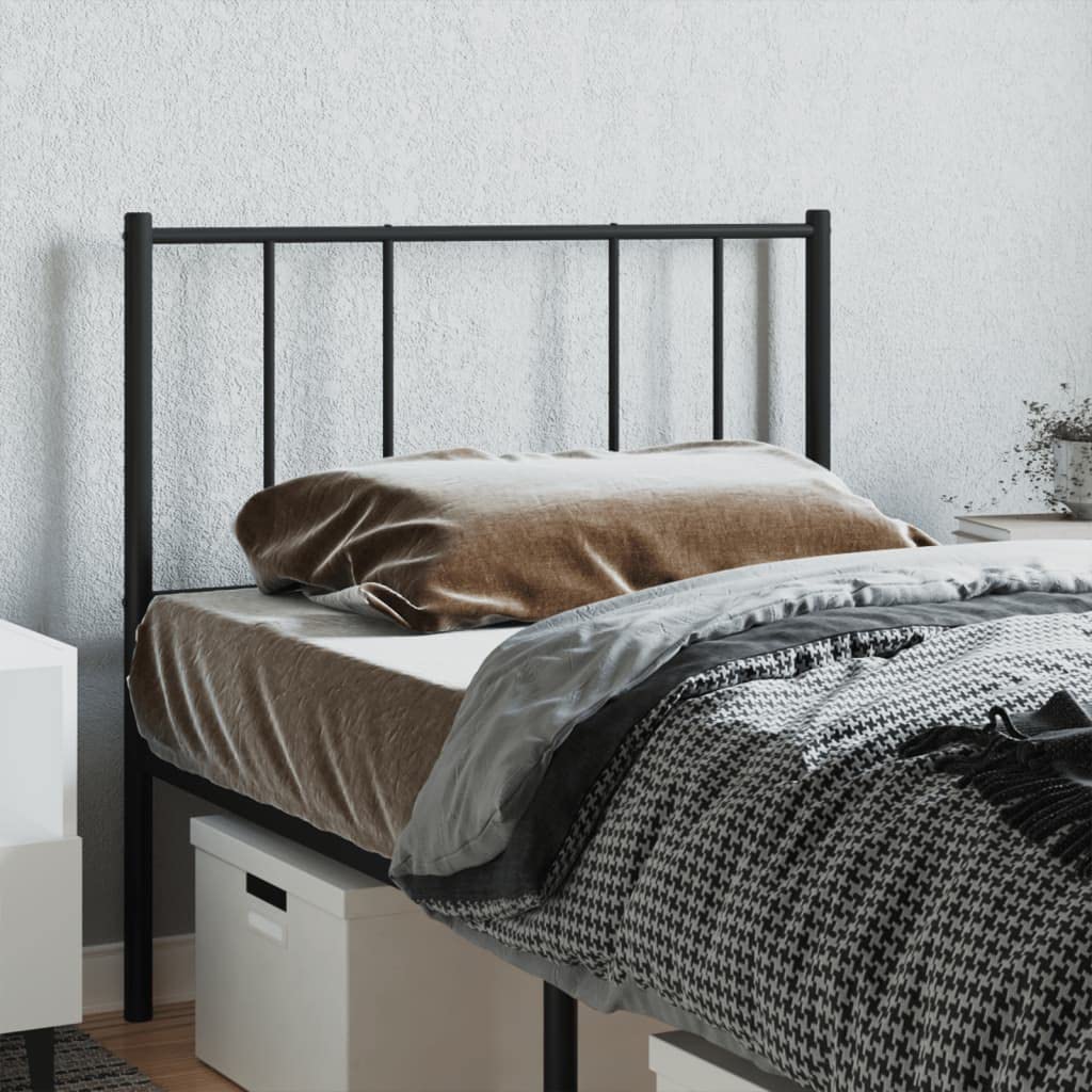 vidaXL Classic Metal Headboard - 39.4 inches, Robust Powder-Coated Steel Construction, Perfect Back Support, Easy Assembly, Ideal for Any Bed Frame, Black