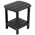 Nalone Adirondack Side Table 16.5' Outdoor Side Table Hdpe Plastic Double Adirondack End Table Small Table For Patio (Black)