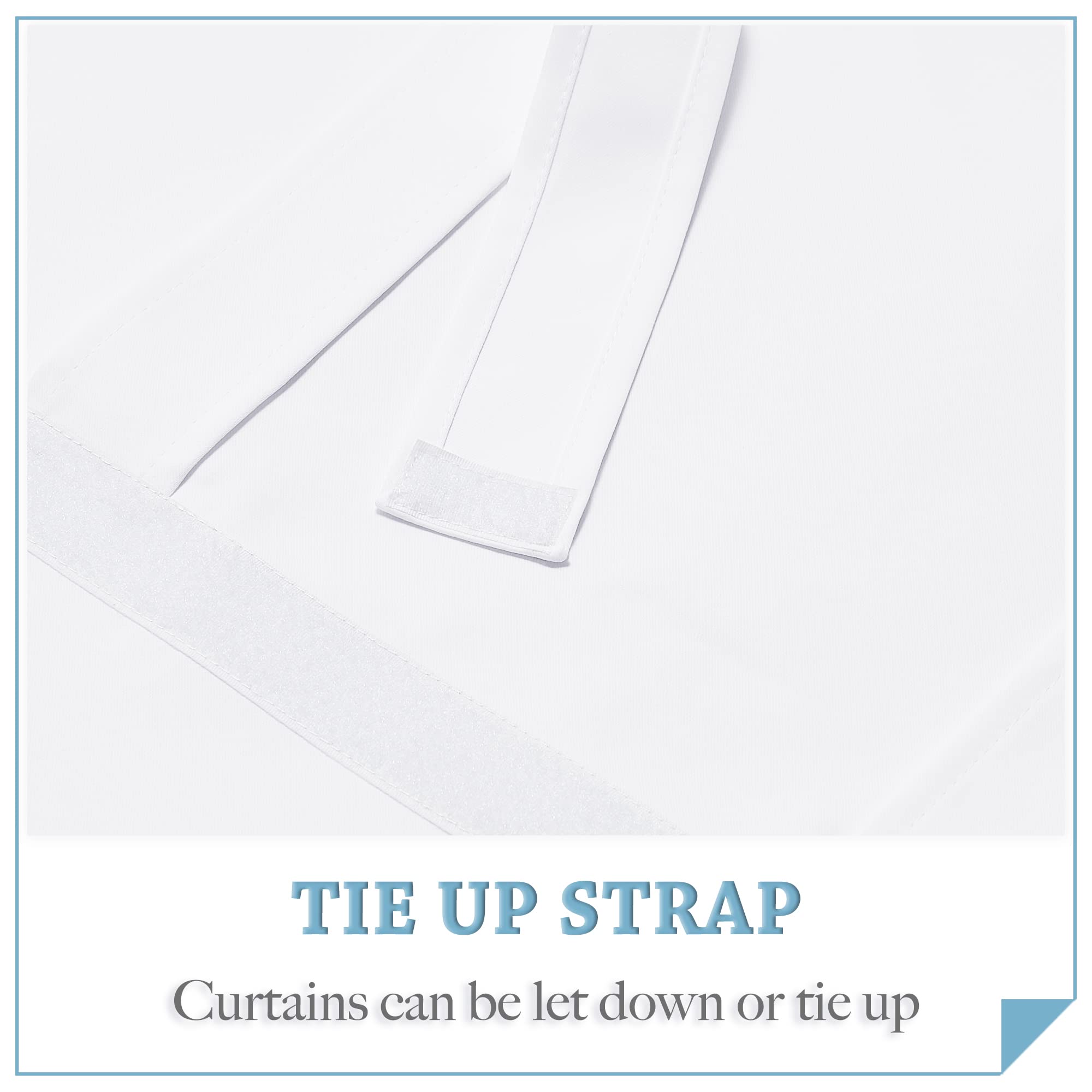 Ryb Home Privacy Door Curtains - Room Darkening French Door Curtain Sidelight Window Curtains For Tricia Door Portable Self Adhesive Drapes For Office, 26 Inch Wide X 69 Inch Long, 2 Pcs, Pure White