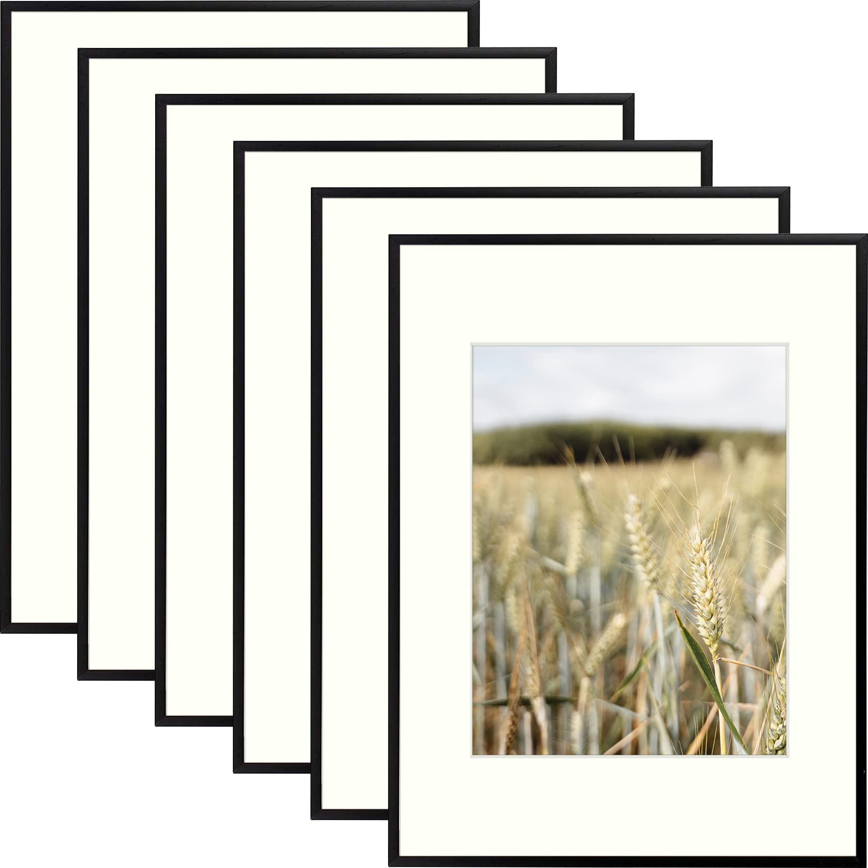 Golden State Art, 12x16 Aluminum Photo Frame with Ivory Mat for 8.5x11 Pictures, Includes with Sawtooth Hangers and Spring Clips