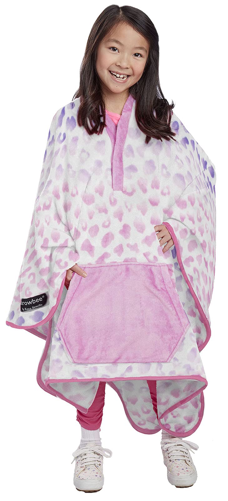 Jay Franco We Wear Cute Pink Leopard Print Throwbee - Kids Wearable Throw Blanket - Soft & Fade Resistant, 50 X 60 Inches