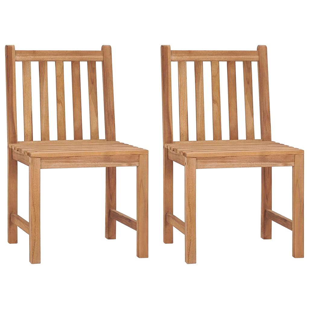 vidaXL Solid Teak Wood Patio Chairs - Thumbnail 2