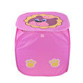 MUREN Cartoon Animal Clothes Storage Box Large Laundry Basket Laundry Bag Toy Storage Basket (Pink Bear)