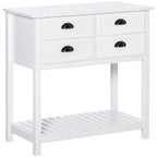 Homcom Coffee Bar Cabinet, Sideboard Buffet Cabinet, Kitchen Cabinet With 4 Drawers And Slatted Bottom Shelf For Kitchen, Living Room, White