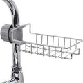 Jannam Stainless Steel Sink Caddy Organizer, Sink Faucet Stand, Tap Organiser Clip Storage Rack For Kitchen & Bathroom, SpaceSa