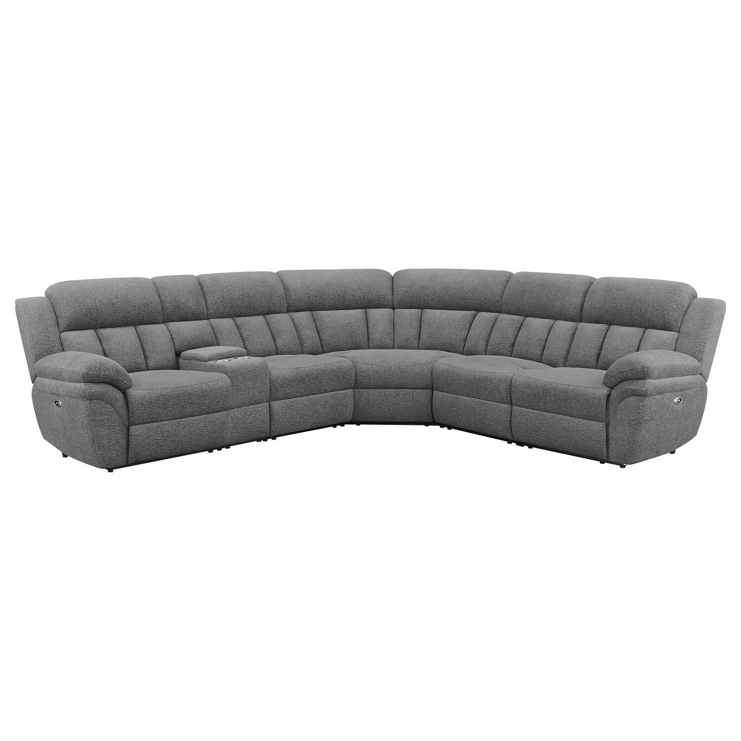 Coaster Home Furnishings Bahrain 6-Piece Upholstered Power Sectional Charcoal