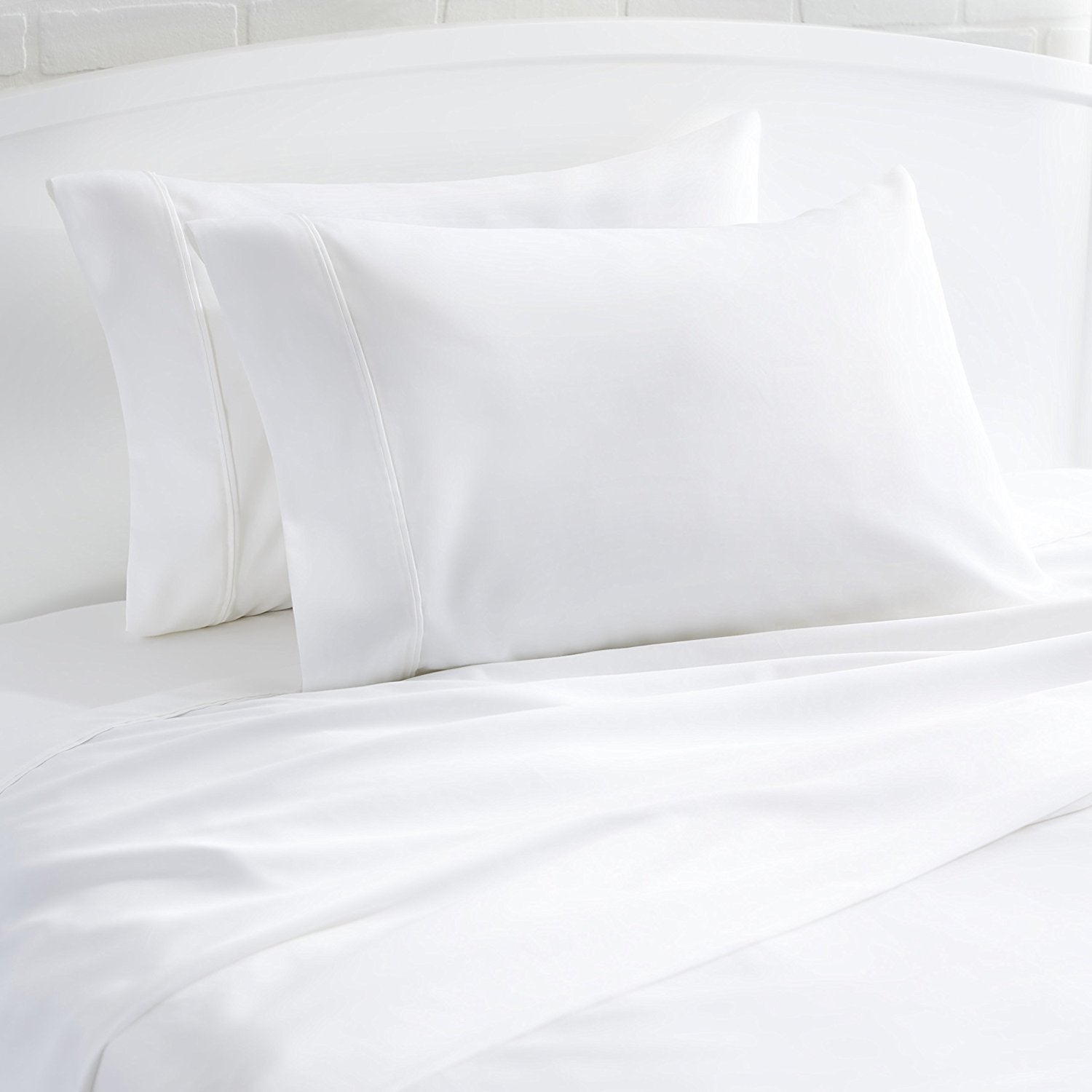 Shandreamz -100% Cotton Percale Pillowcases, 2 Pack Pillow Cases, Egyptian Cotton Feel, Soft N Breathable Pillow Covers, Light W