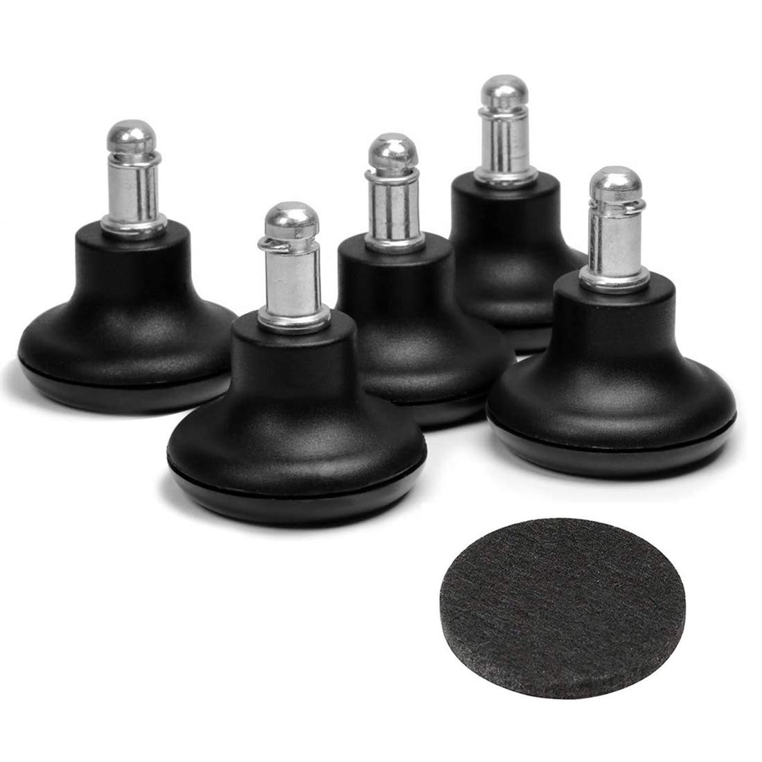 Bell Glides Replacement Office Chair or Stool Swivel Caster Wheels to Fixed Stationary Castors, Low Profile Bell Glides with Sep