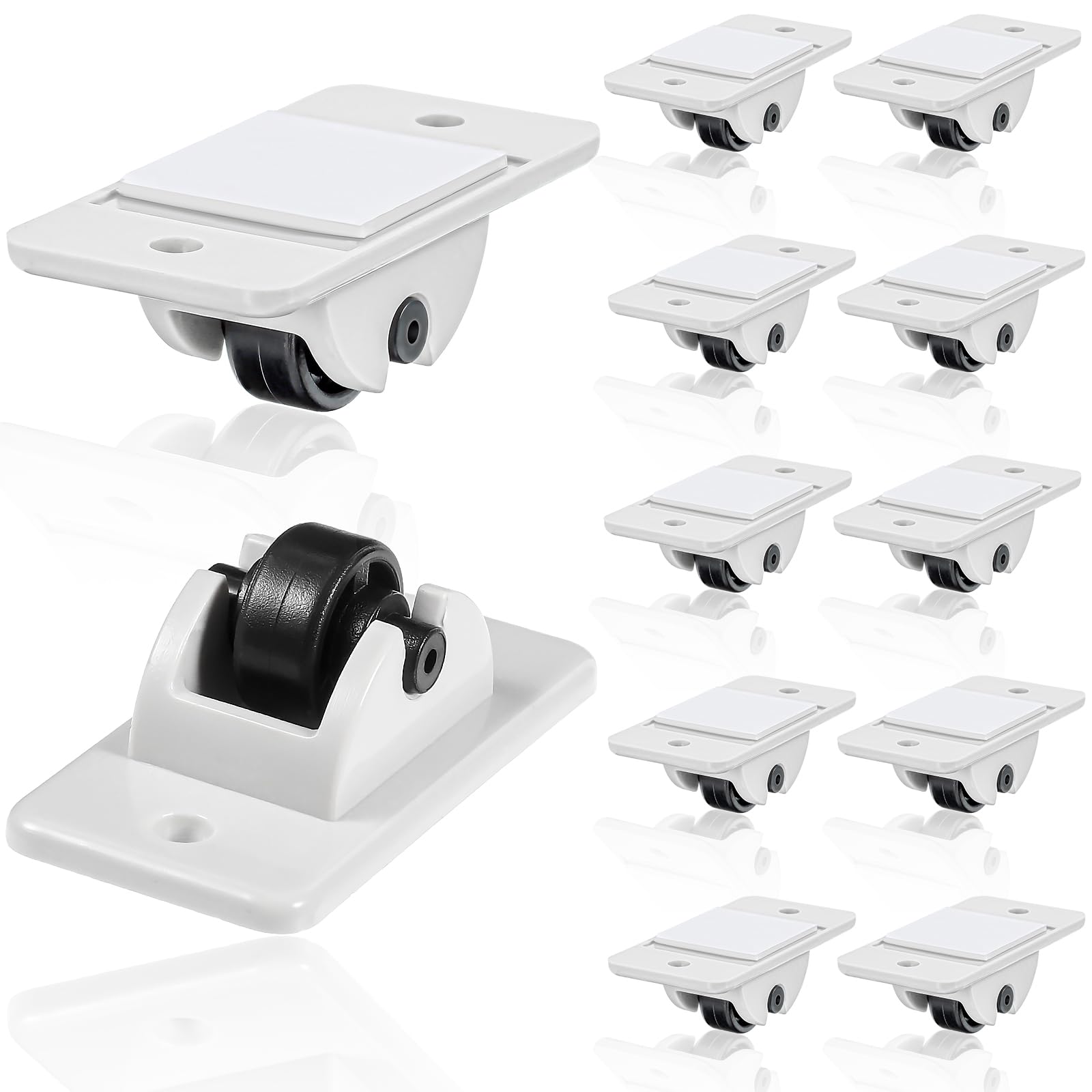 24 Pcs Self Adhesive Wheels Mini Fixed Wheels Caster Boxes Caster For Box Bottom Storage Rack Diy Toy Car Bin Storage(Classic St