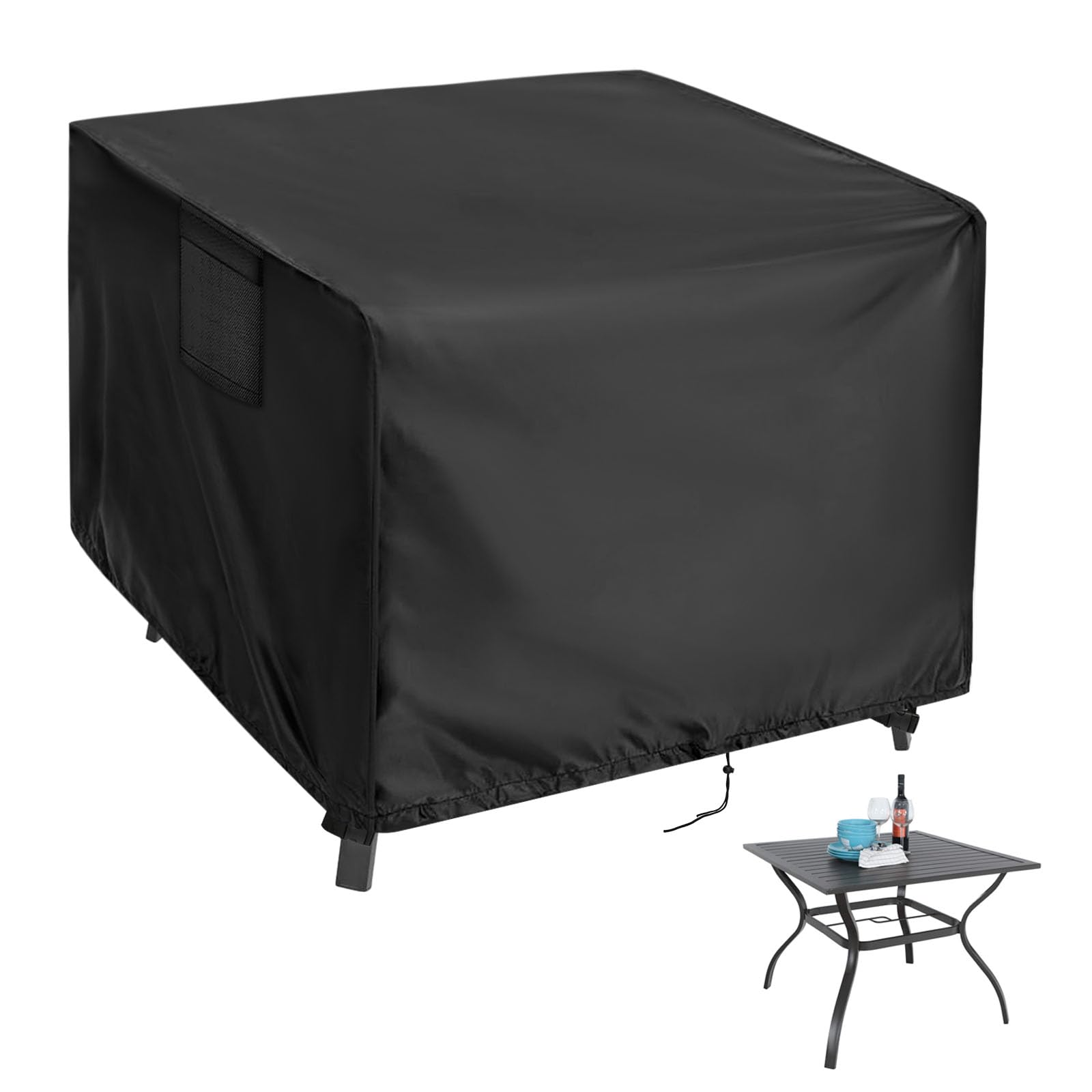 Kingling Outdoor Table Cover Square, 38 Inch Square Patio Table Cover, Waterproof Small Table Cover Outdoor Patio Furniture Cove