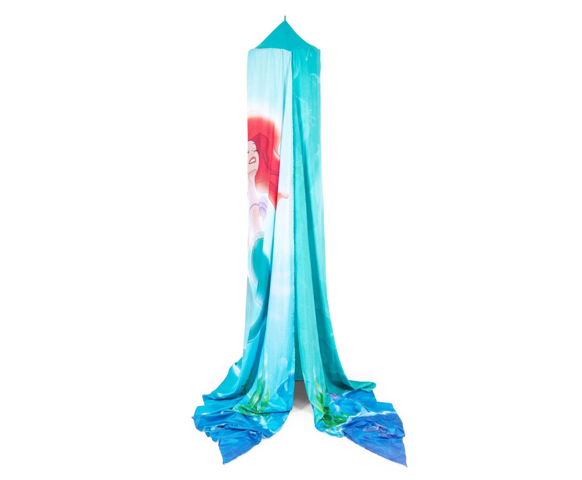 Ukonic Disney The Little Mermaid Ariel Kids Bed Canopy Curtains For Ceiling, Hanging Mosquito Netting Cover For Reading Nook, Sl