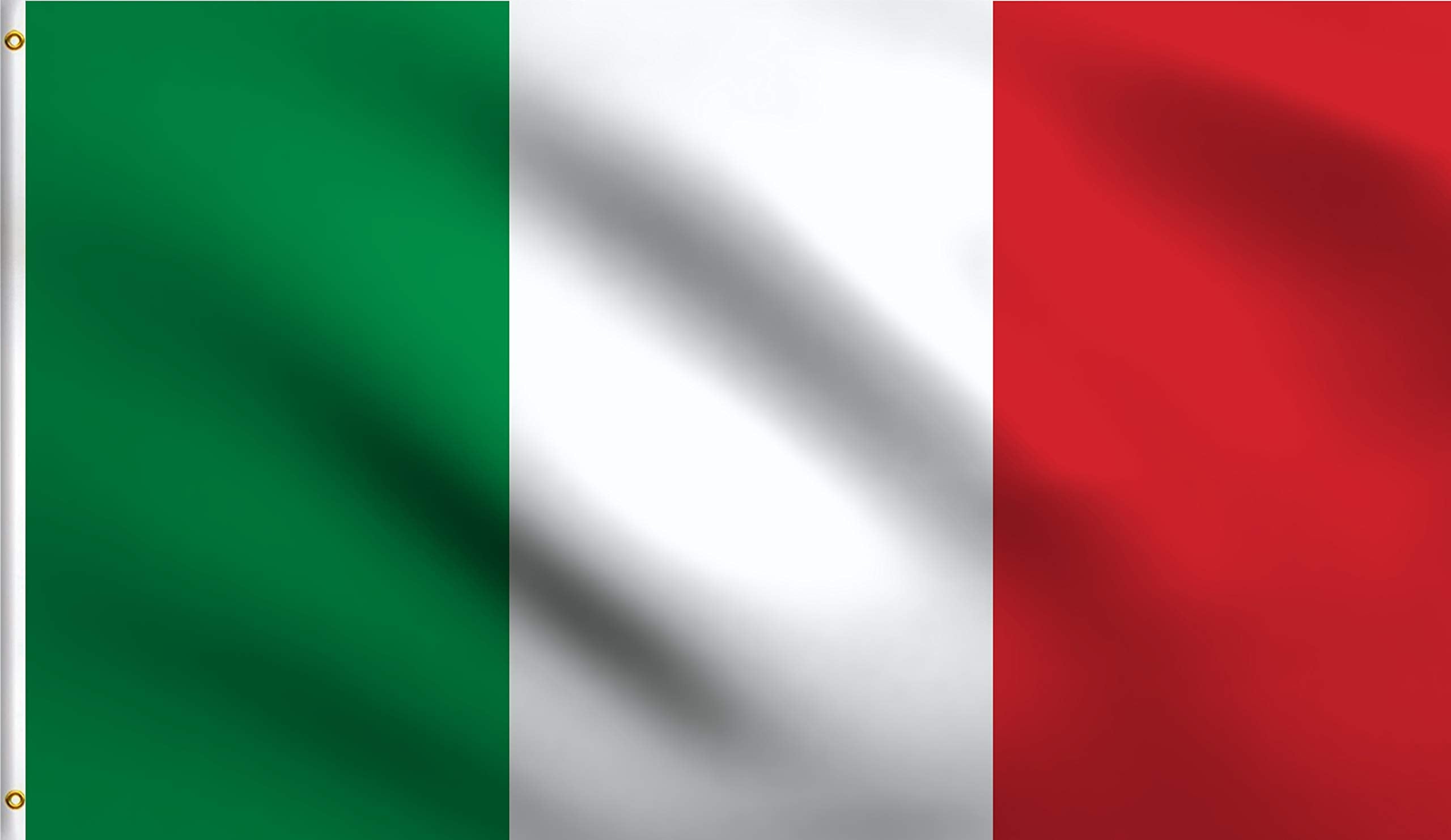 Dmse Italy Italian National Green White Red Flag 4X6 Ft Foot 100% Polyester 100D Flag Uv Resistant (4' X 6' Ft Foot)