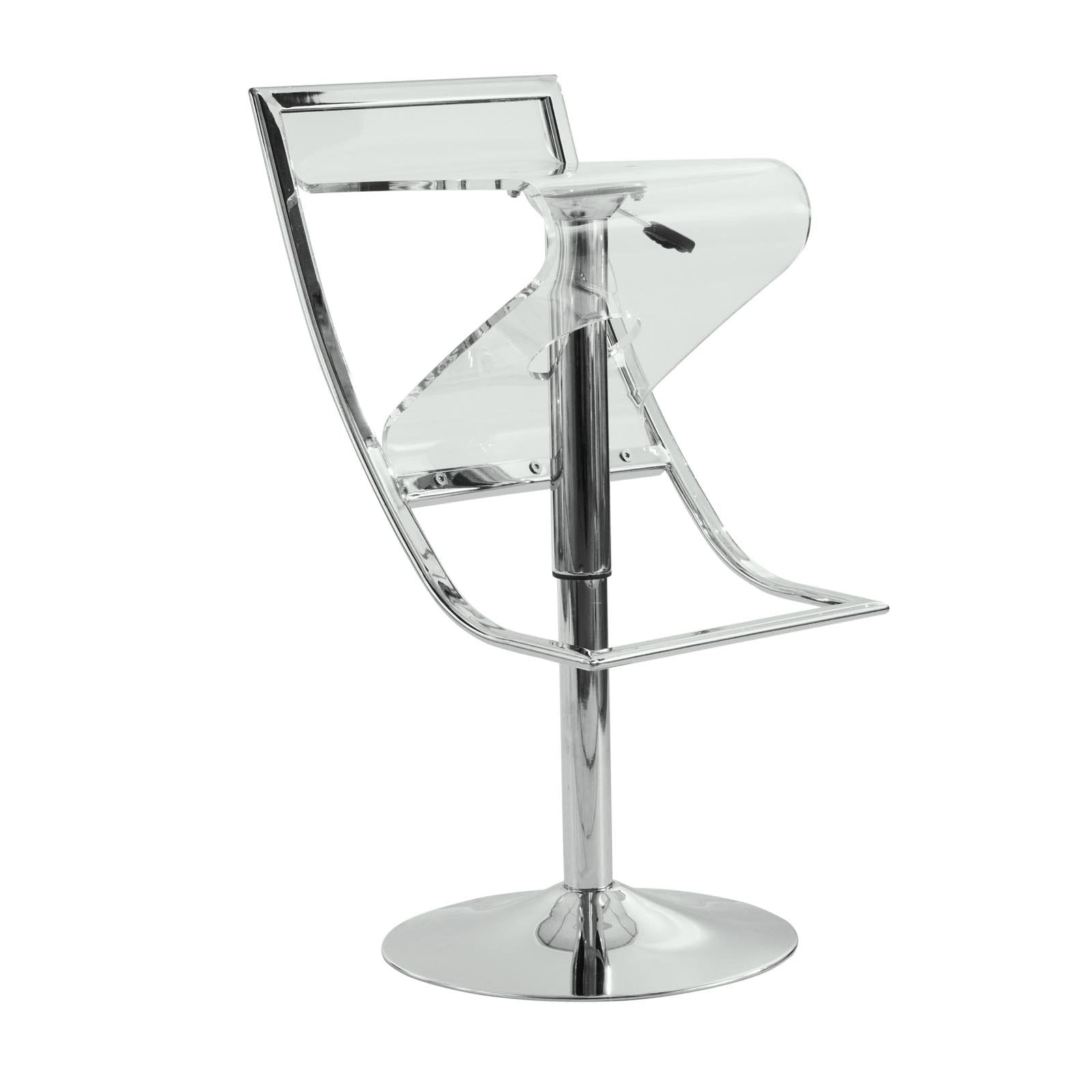 LeisureMod Napoli Acrylic Bar/Counter Stool, Transparent