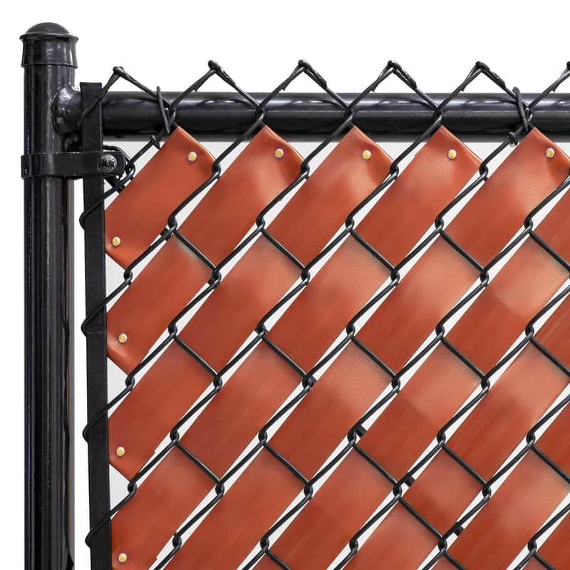 Fenpro Chain Link Fence Privacy Tape 250 ft (40 SqFt) (Redwood) For Gardening, Outdoor Wall, Balcony, Patio, Yard, Injury Preven