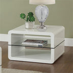 Coaster Home Furnishings Square 2-Shelf End Table Glossy White