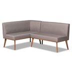 Baxton Studio Odessa Mid-Century Modern Grey Fabric Upholstered and Walnut Brown Finished Wood Dining Chair