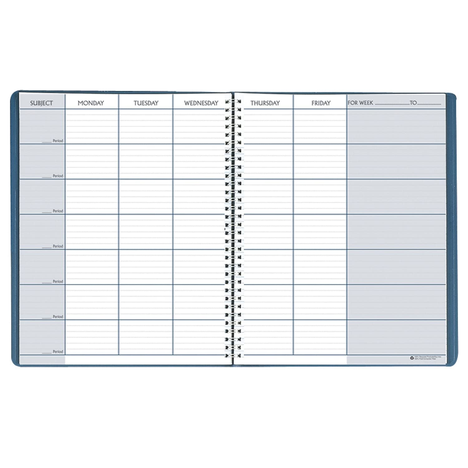 Teachers Planner, Blue, 8-1/2'' x 11'', Pack of 2