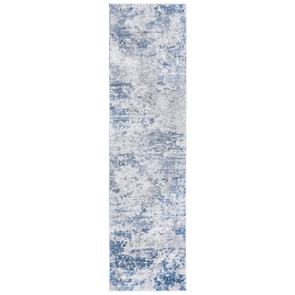 SAFAVIEH Amelia Collection Runner Rug - 2'2'' x 8', Grey & Blue, Modern Abstract Design, Non-Shedding & Easy Care, Ideal for Hig