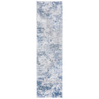 SAFAVIEH Amelia Collection Runner Rug - 2'2'' x 8', Grey & Blue, Modern Abstract Design, Non-Shedding & Easy Care, Ideal for Hig